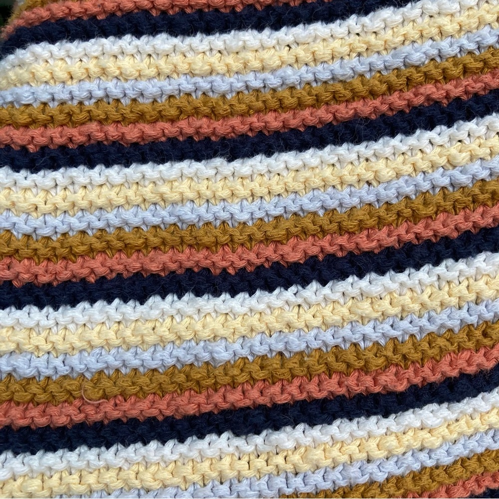 Madewell Arden Cropped Chunky Knit Striped Pullover Sweater - Picture 5 of 7